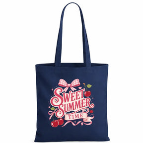 Baumwolltasche - Sweet Summer Time mit Kirschen Navy