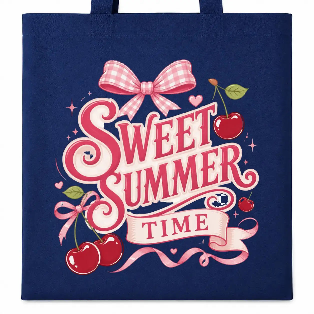 Baumwolltasche - Sweet Summer Time mit Kirschen Navy