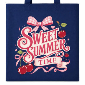 Baumwolltasche - Sweet Summer Time mit Kirschen Navy