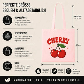Baumwolltasche - Cherry Kirschen Motiv