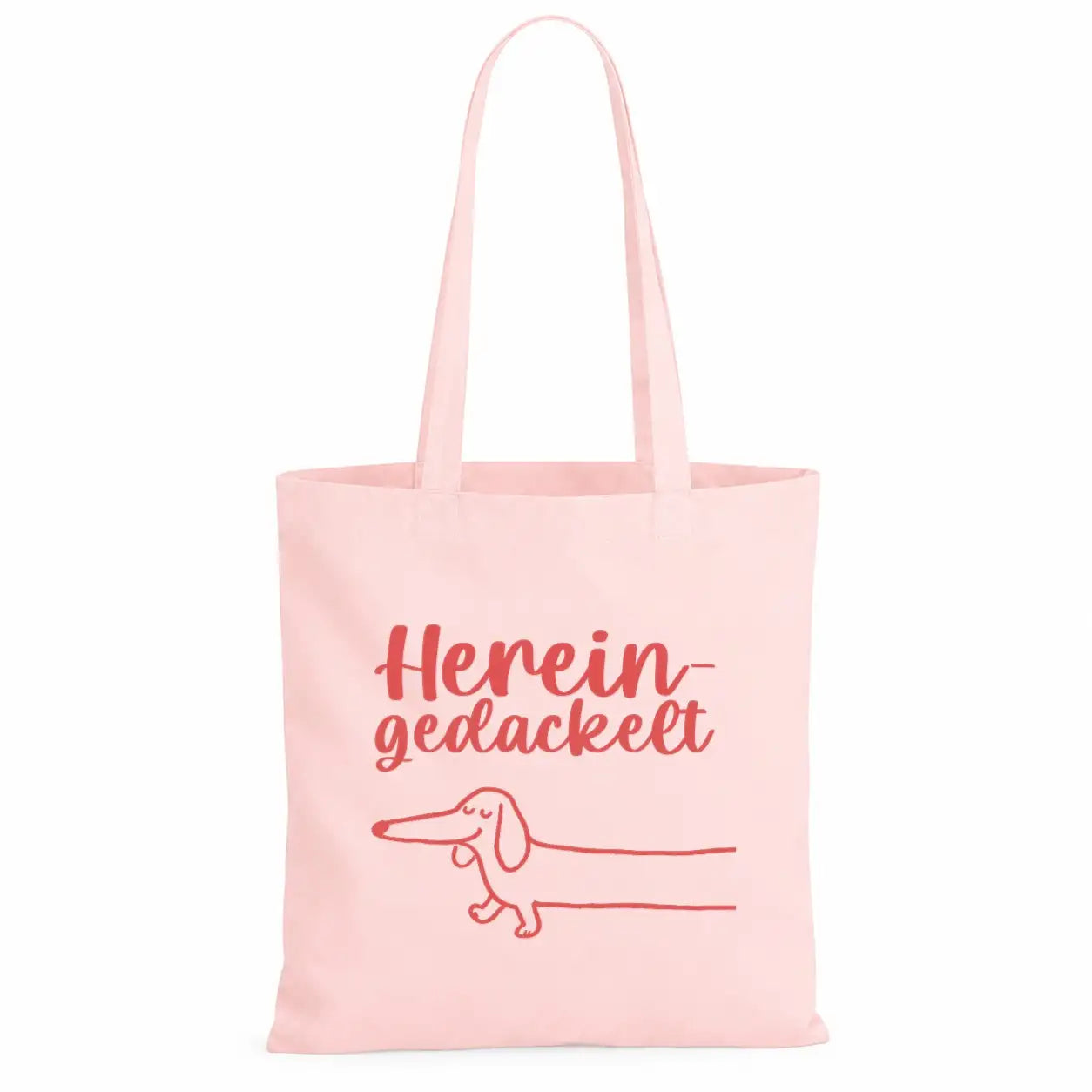 Baumwolltasche - Hereingedackelt Dackel Motiv