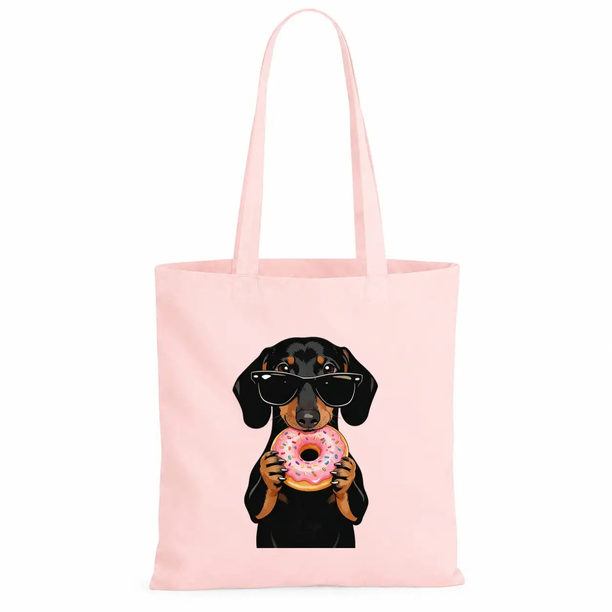 Baumwolltasche - Dackel Sonnenbrille Donut
