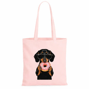 Baumwolltasche - Dackel Sonnenbrille Donut