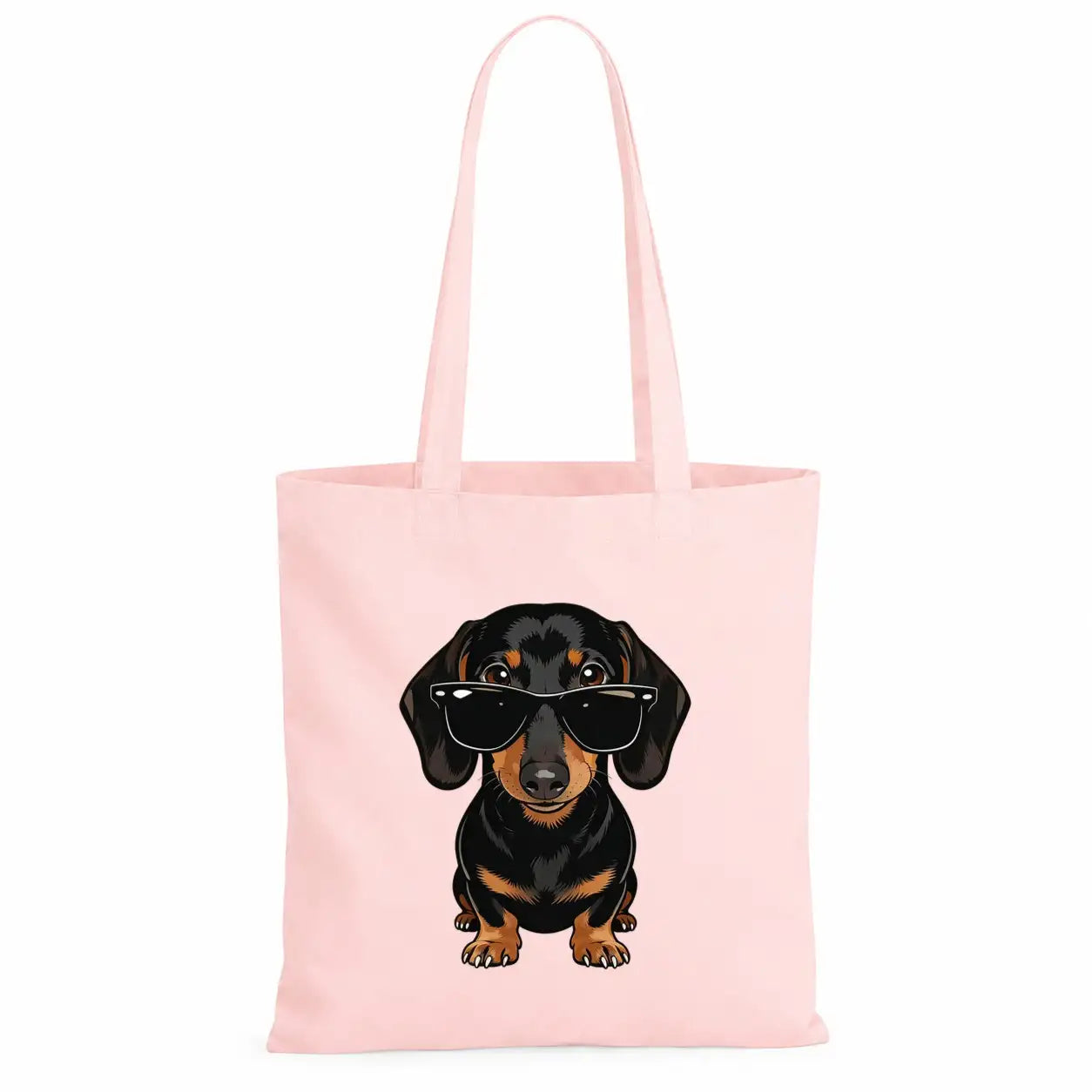 Baumwolltasche - Dackel mit Sonnenbrille