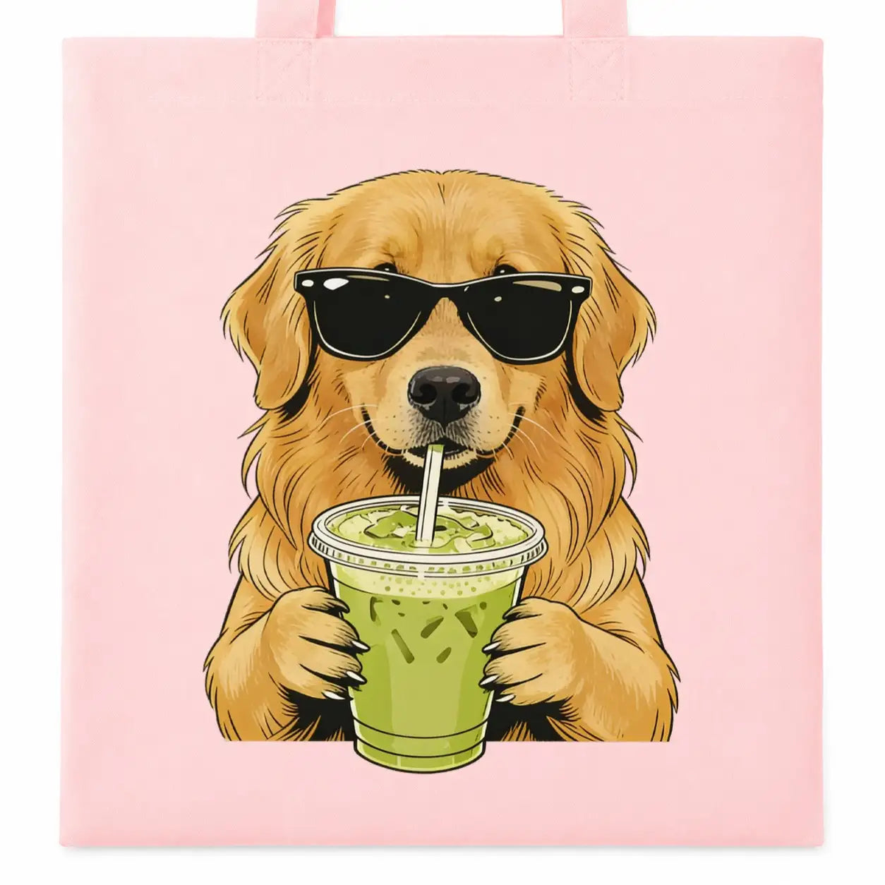 Baumwolltasche - Golden Retriever mit Sonnenbrille