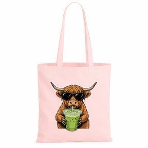 Baumwolltasche - Highland Rind mit Sonnenbrille