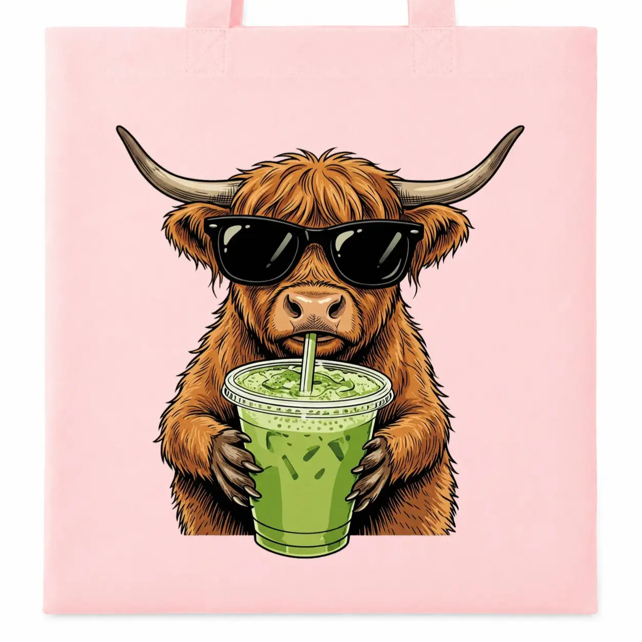 Baumwolltasche - Highland Rind mit Sonnenbrille