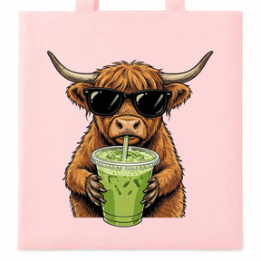 Baumwolltasche - Highland Rind mit Sonnenbrille