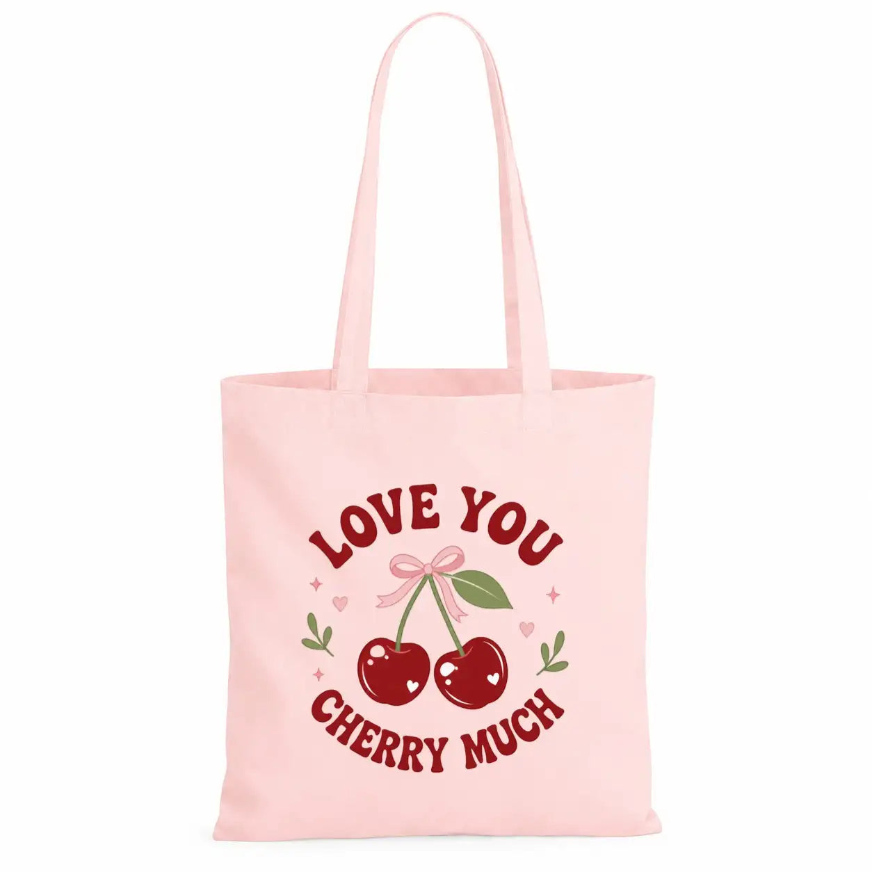 Baumwolltasche - Love You Cherry Much Rosa