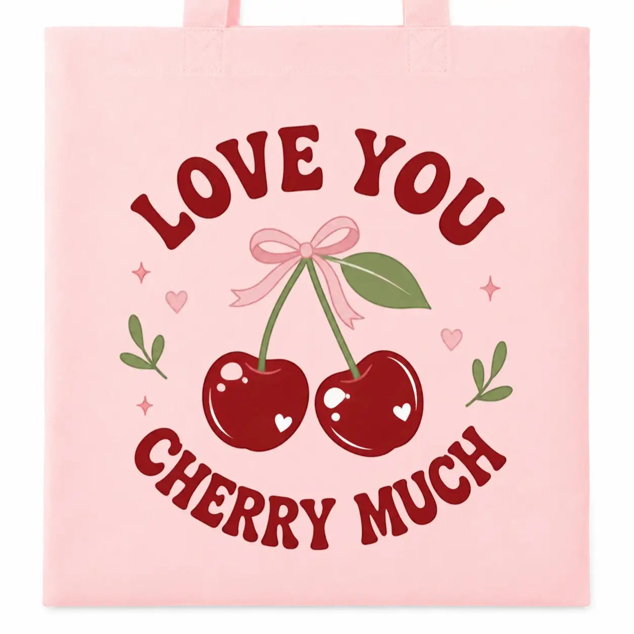 Baumwolltasche - Love You Cherry Much Rosa