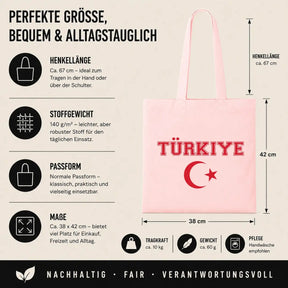 Baumwolltasche - Türkiye mit türkischer Flagge