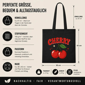 Baumwolltasche - Cherry Kirschen Motiv