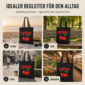 Baumwolltasche - Cherry Kirschen Motiv