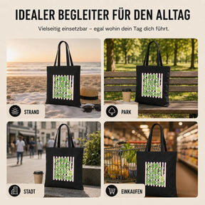 Baumwolltasche Schwarz - Cool Girls Drink Matcha Motiv