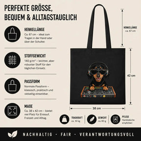 Baumwolltasche - Dackel DJ mit Sonnenbrille