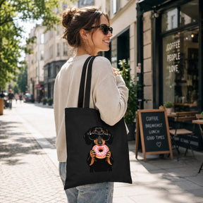 Baumwolltasche - Dackel Sonnenbrille Donut