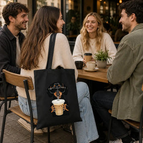 Baumwolltasche - Dackel Sonnenbrille Eiskaffee