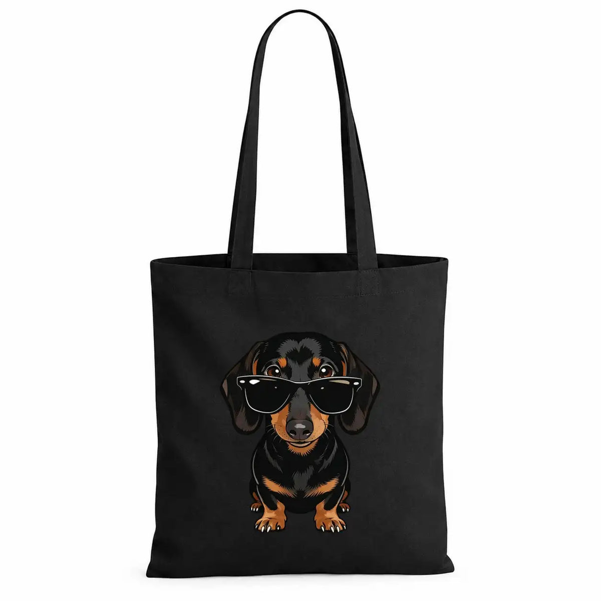 Baumwolltasche - Dackel mit Sonnenbrille