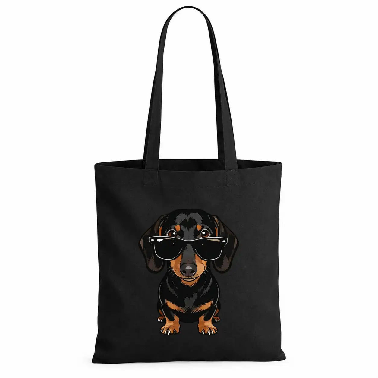 Baumwolltasche - Dackel mit Sonnenbrille