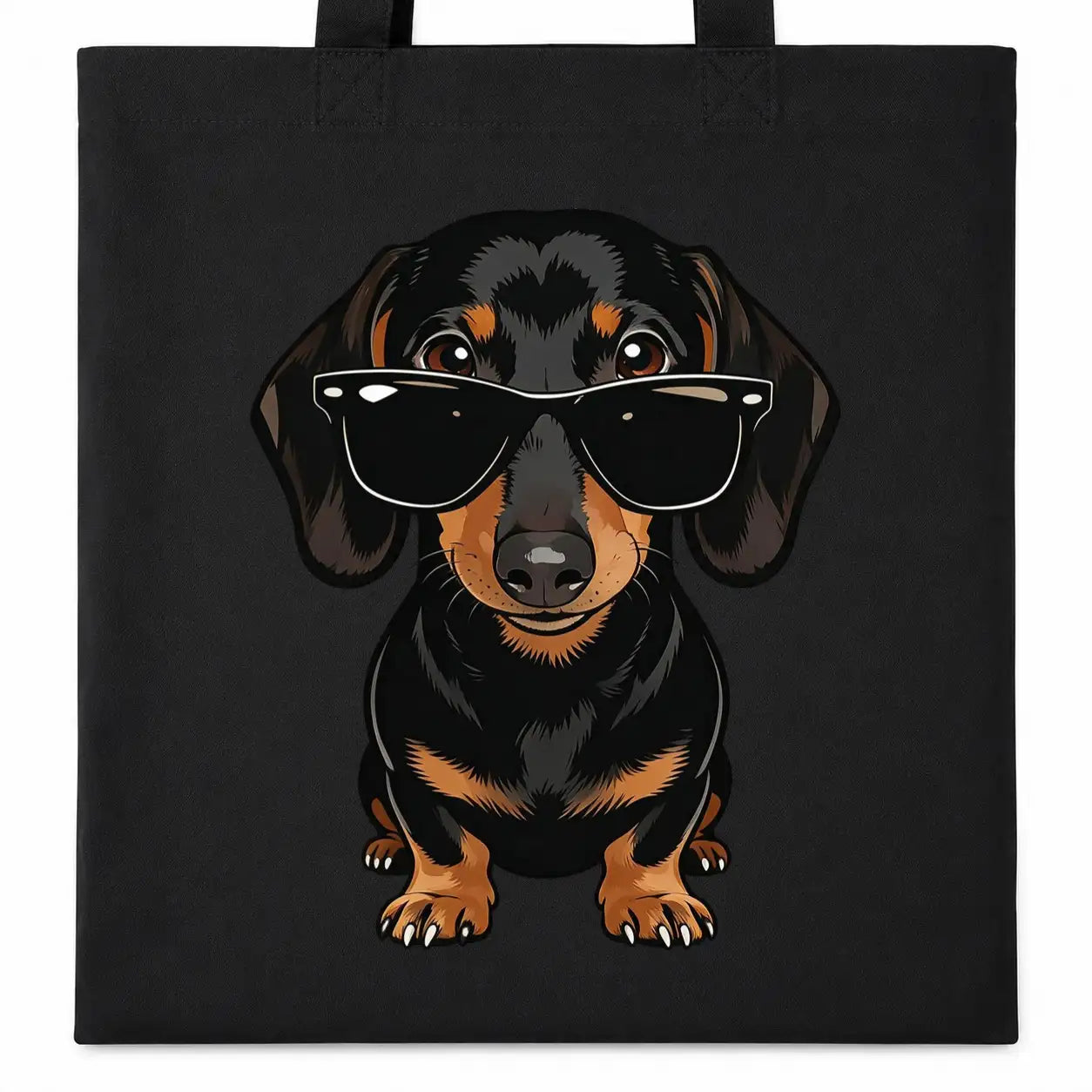 Baumwolltasche - Dackel mit Sonnenbrille