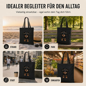 Baumwolltasche - Dackel mit Sonnenbrille
