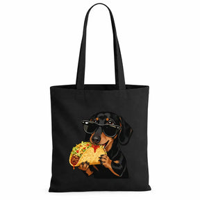 Baumwolltasche - Dackel Sonnenbrille Taco