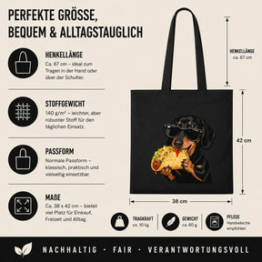 Baumwolltasche - Dackel Sonnenbrille Taco