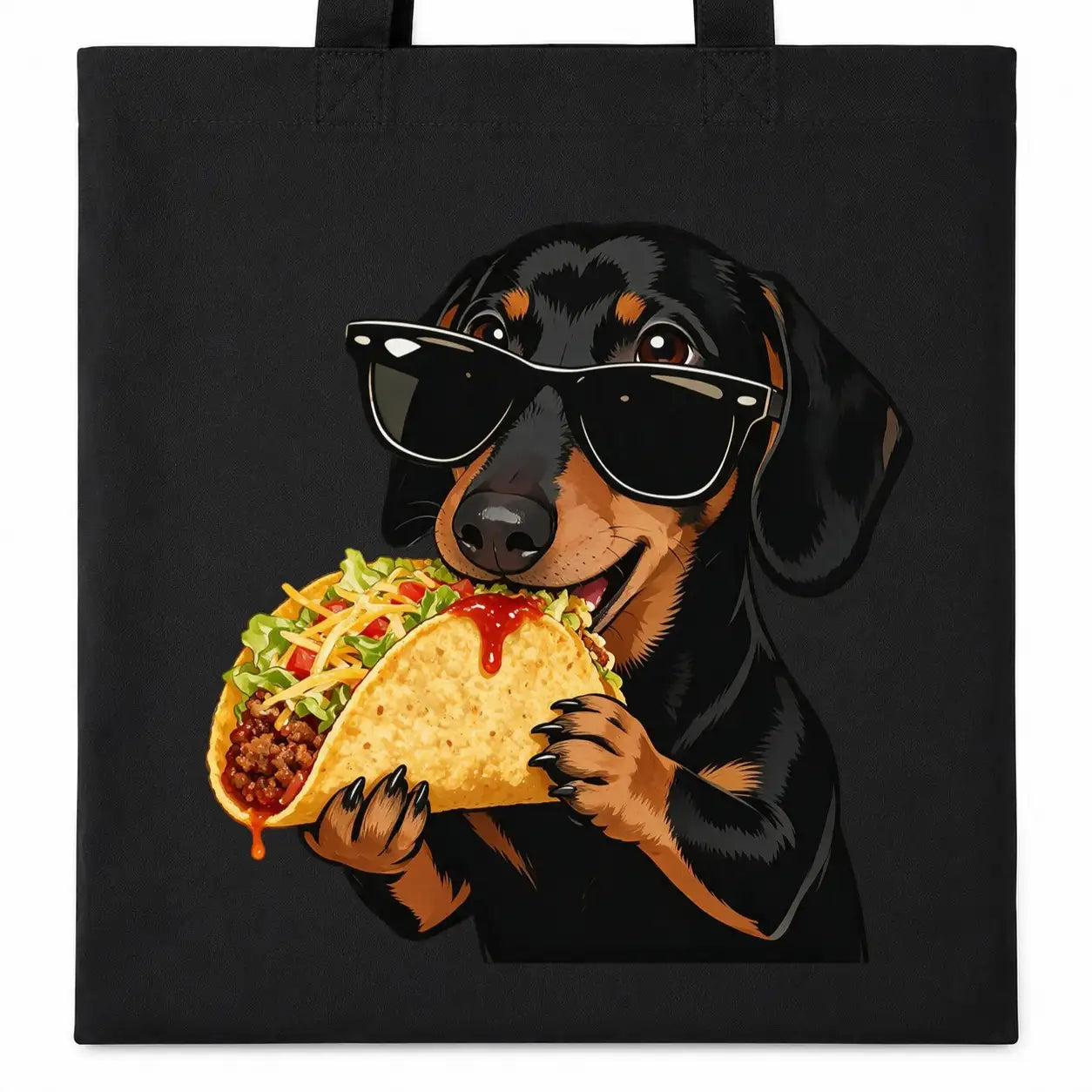Baumwolltasche - Dackel Sonnenbrille Taco