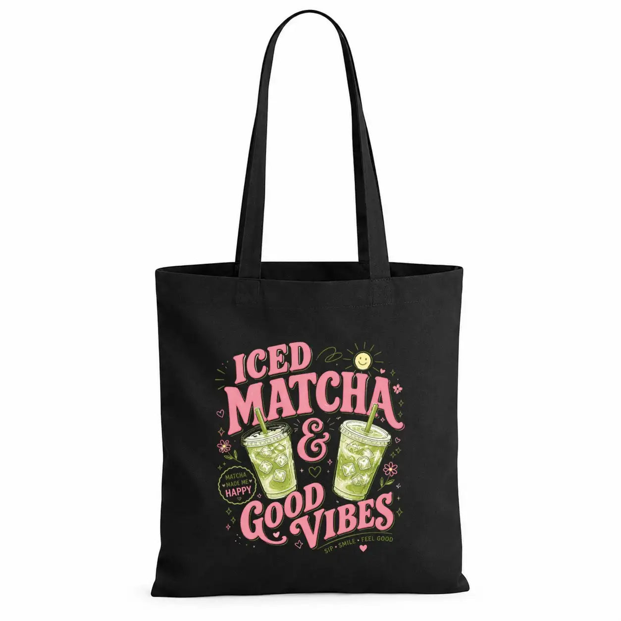 Baumwolltasche - Iced Matcha & Good Vibes