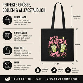 Baumwolltasche - Iced Matcha & Good Vibes