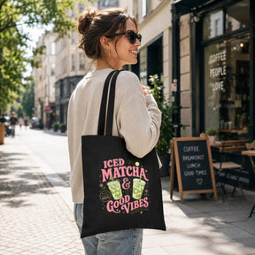 Baumwolltasche - Iced Matcha & Good Vibes