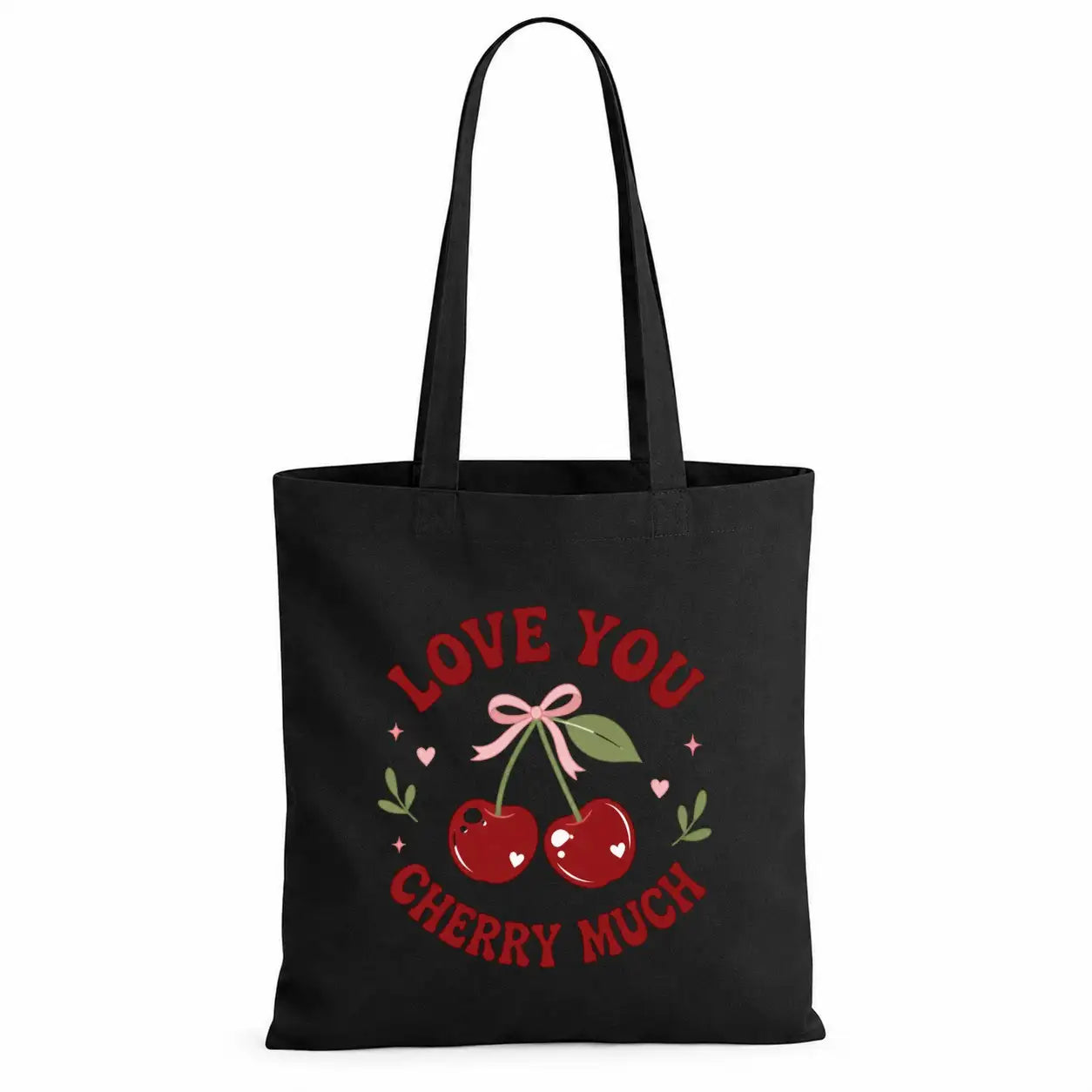 Baumwolltasche - Love You Cherry Much Kirschen Motiv