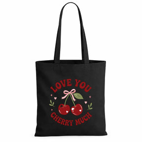 Baumwolltasche - Love You Cherry Much Kirschen Motiv