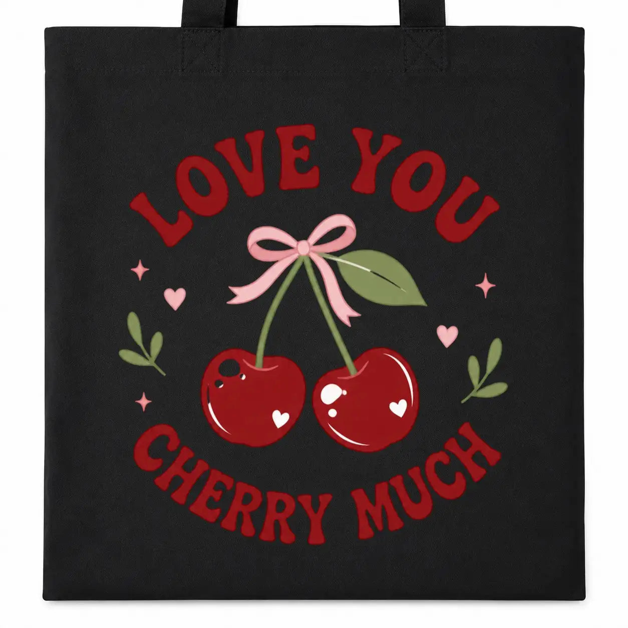 Baumwolltasche - Love You Cherry Much Kirschen Motiv