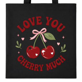 Baumwolltasche - Love You Cherry Much Kirschen Motiv