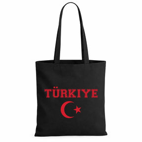 Baumwolltasche - Türkiye Flagge mit Halbmond und Stern