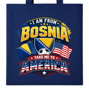 Baumwolltasche - I am from Bosnia take me to America