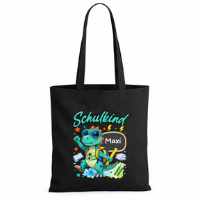 Baumwolltasche - Schulkind Dino mit Name Maxi