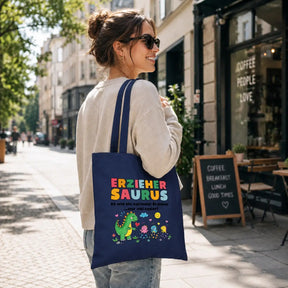 LIEBTASTISCH® Baumwolltasche Erziehersaurus so wie ein - Geschenk Erzieherin Erzieher Kindergarten Kita - Stofftasche Beutel Dankeschön Ausbildung Prüfung - {FARBE}