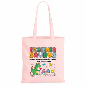 LIEBTASTISCH® Baumwolltasche Erziehersaurus so wie ein - Geschenk Erzieherin Erzieher Kindergarten Kita - Stofftasche Beutel Dankeschön Ausbildung Prüfung - {FARBE}