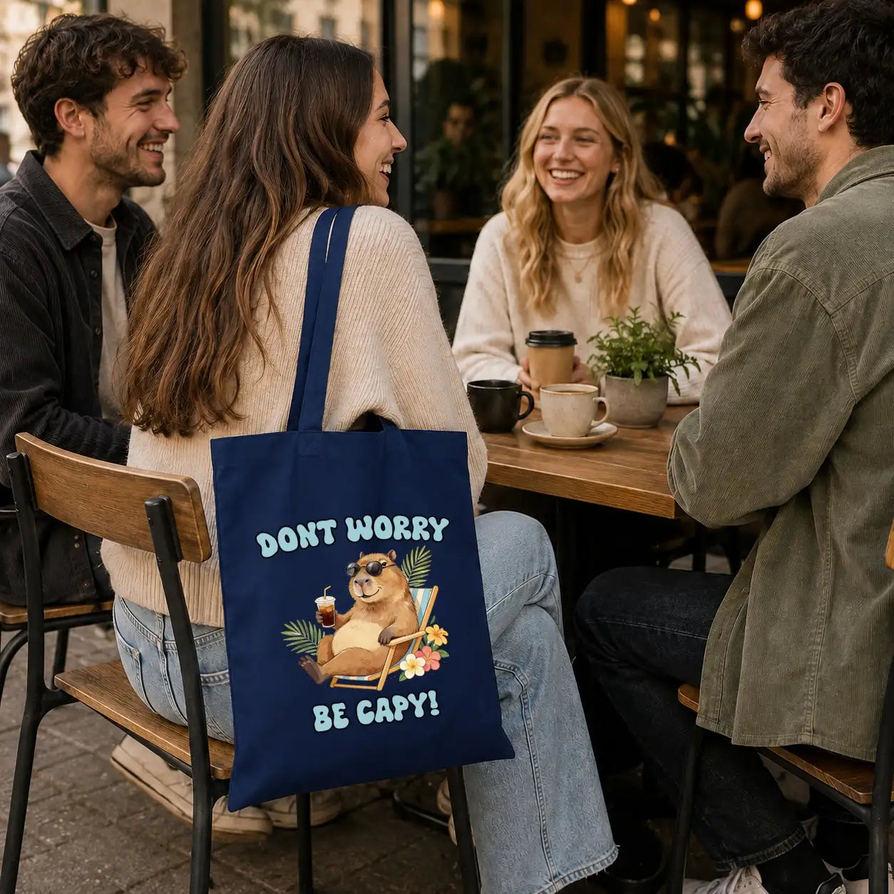 Baumwolltasche - Dont worry be capy!
