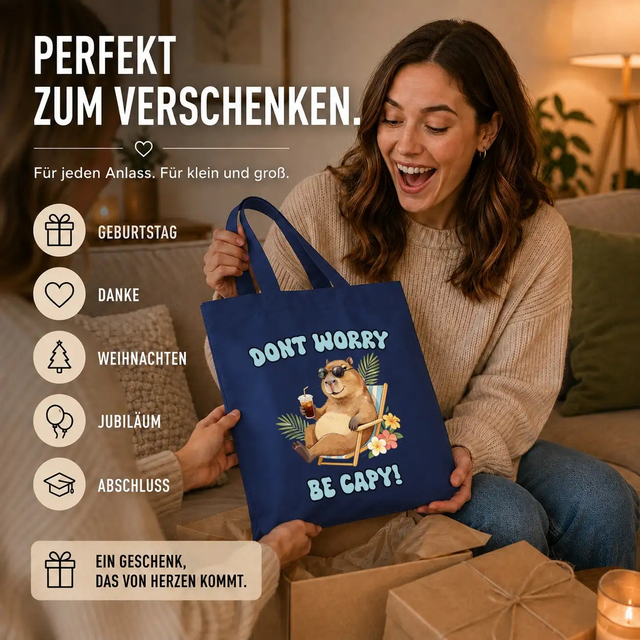 Baumwolltasche - Dont worry be capy!