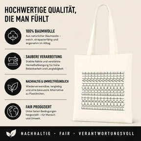 Baumwolltasche - Dekorative Nähstich-Muster