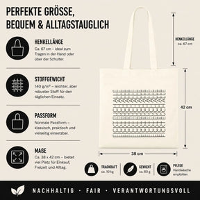 Baumwolltasche - Dekorative Nähstich-Muster