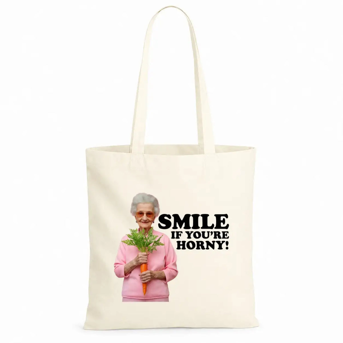 Baumwolltasche - Smile if you're horny!