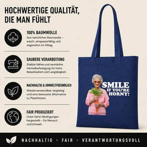 Baumwolltasche - Smile if you're horny!