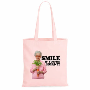 Baumwolltasche - Smile if you're horny!