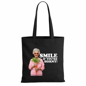 Baumwolltasche - Smile if you're horny!
