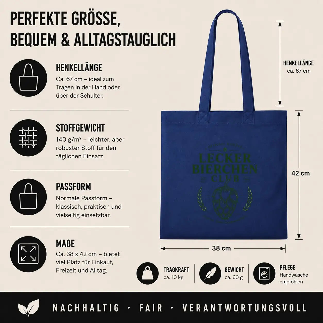 Baumwolltasche - Lecker Bierchen Club