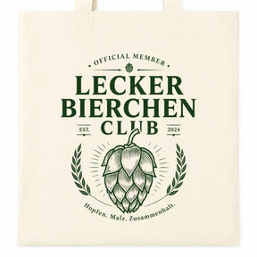 Baumwolltasche - Official Member Lecker Bierchen Club Est. 2024 Hopfen. Malz. Zusammenhalt.